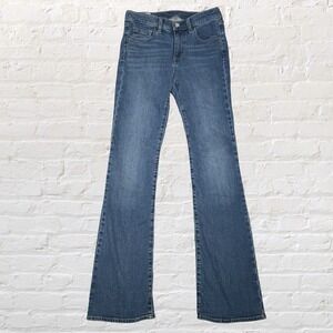 GAP Perfect Boot Mid Rise Jeans Womens Size 27 4R Blue Bootcut Stretch Denim Y2K